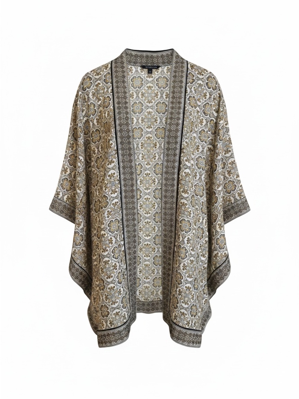 Max Edition Silver & Yellow Ornate Open-Front Kimono